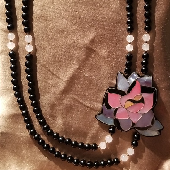 Lee Sands Jewelry - Lee Sands Vintage 2-Strand Lotus Abalone Necklace